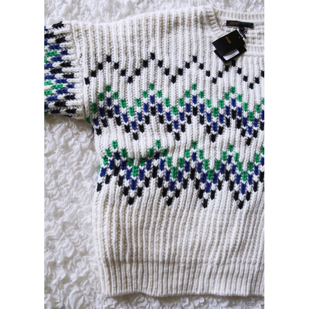 MAJE Massimo Chevron Chunky Rib-Knit Sweater - Picture 8 of 13